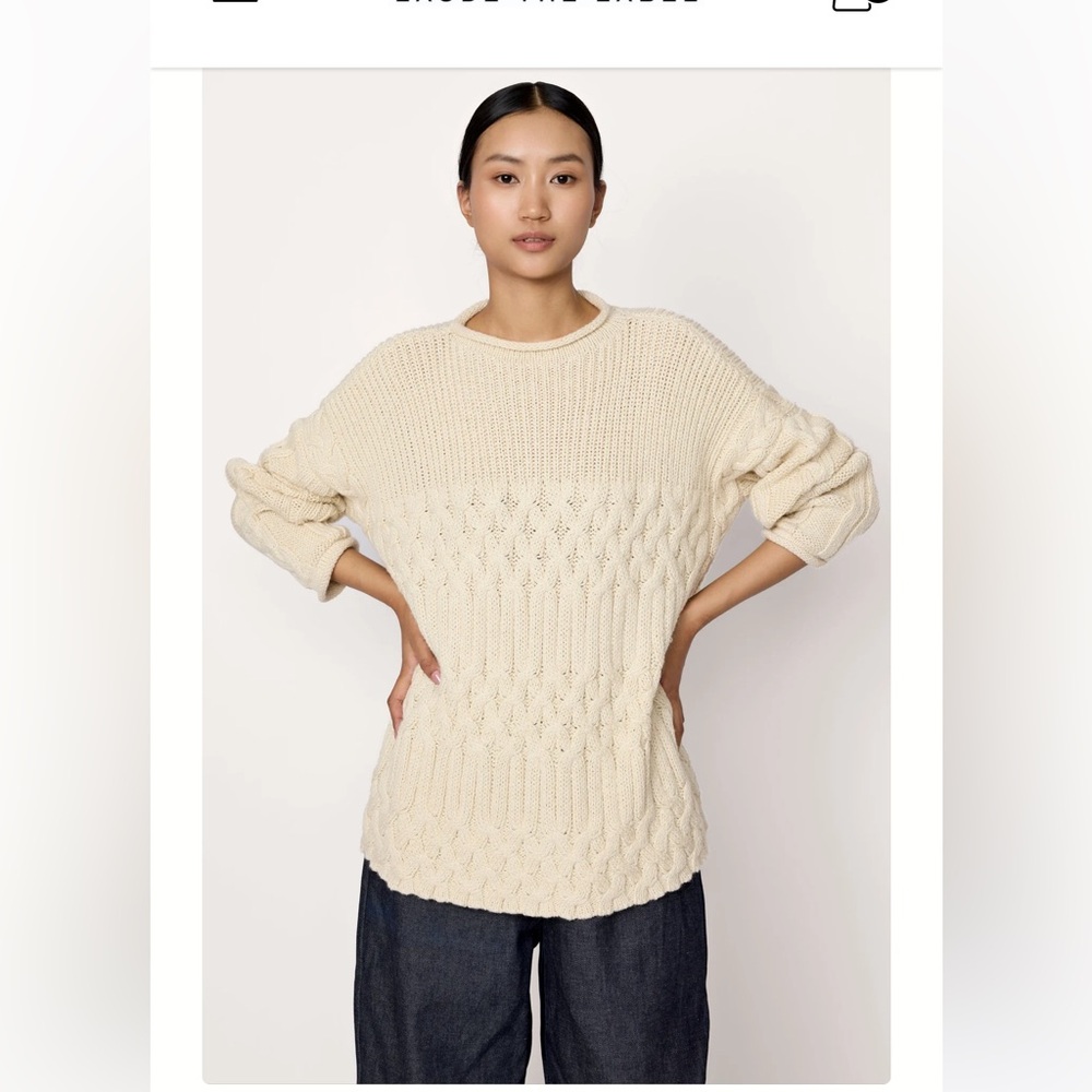 Laude the Label Heritage Fisherman Sweater - Ivory